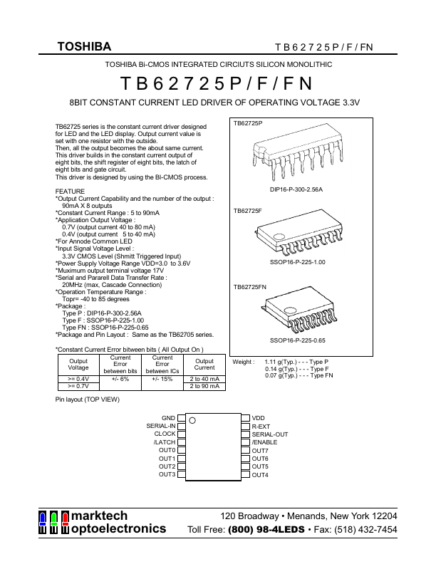 TB62725 Datasheet Preview