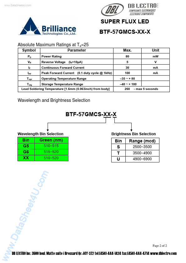 BTF-57GMCS-xx-x