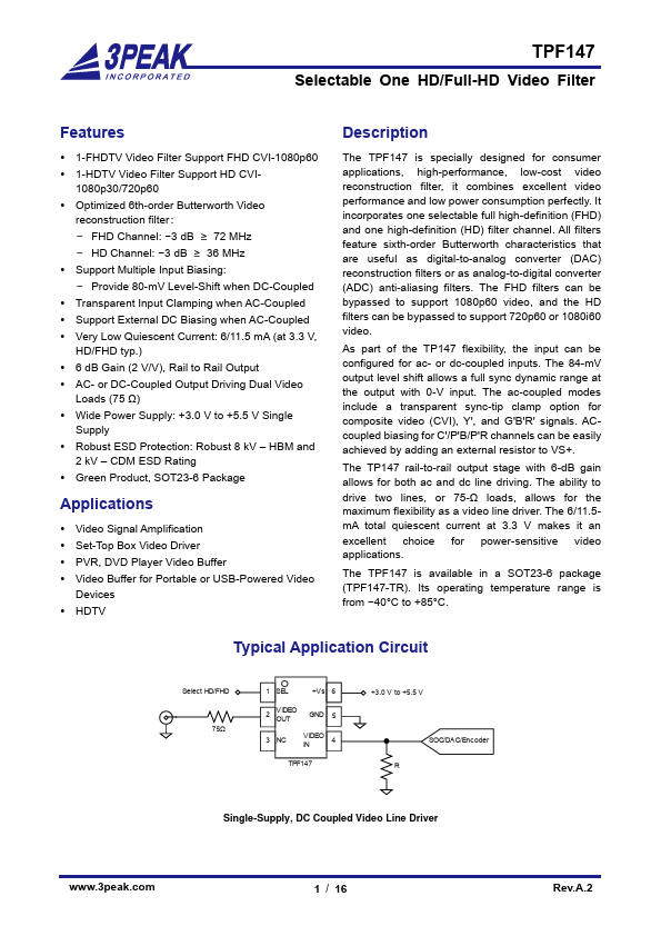 TPF147 Datasheet Preview