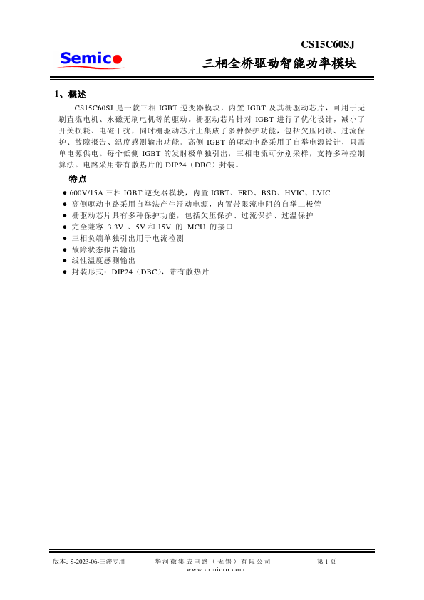CS15C60SJ Datasheet Preview