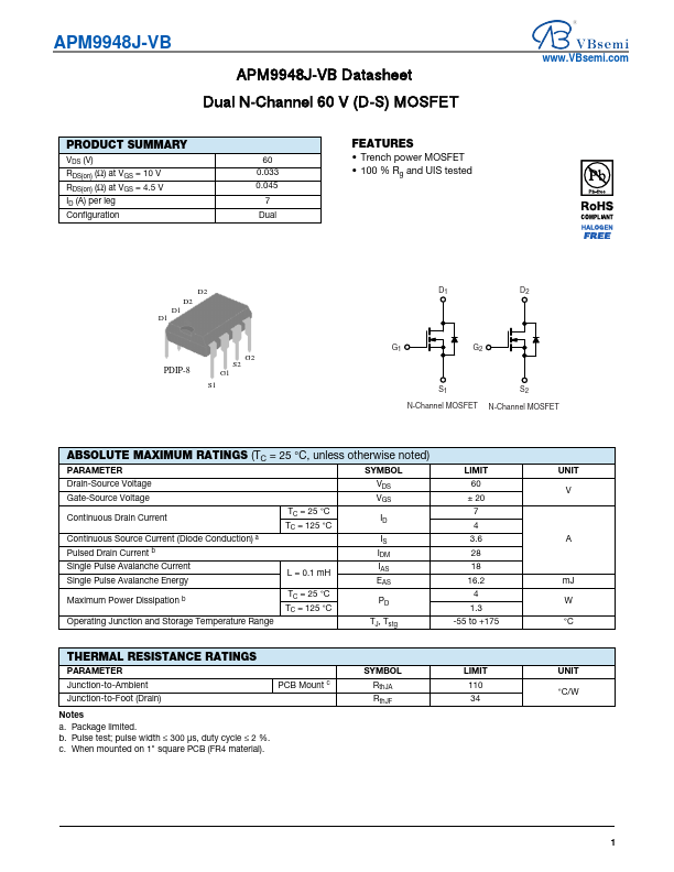 APM9948J Datasheet Preview