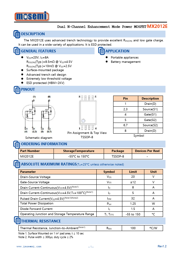 MX2012E Datasheet Preview