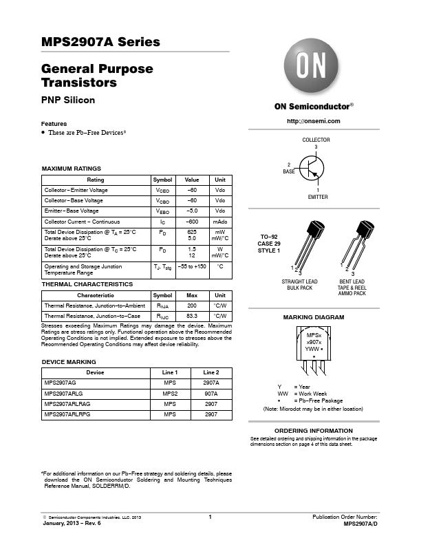 MPS2907A Datasheet Preview