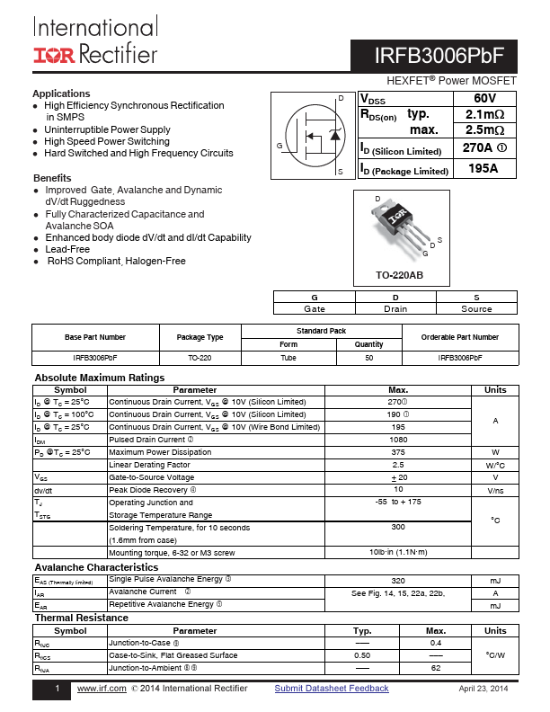 IRFB3006PBF