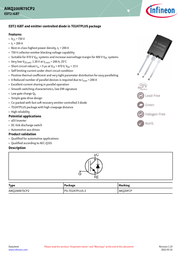 AIKQ200N75CP2 Datasheet Preview