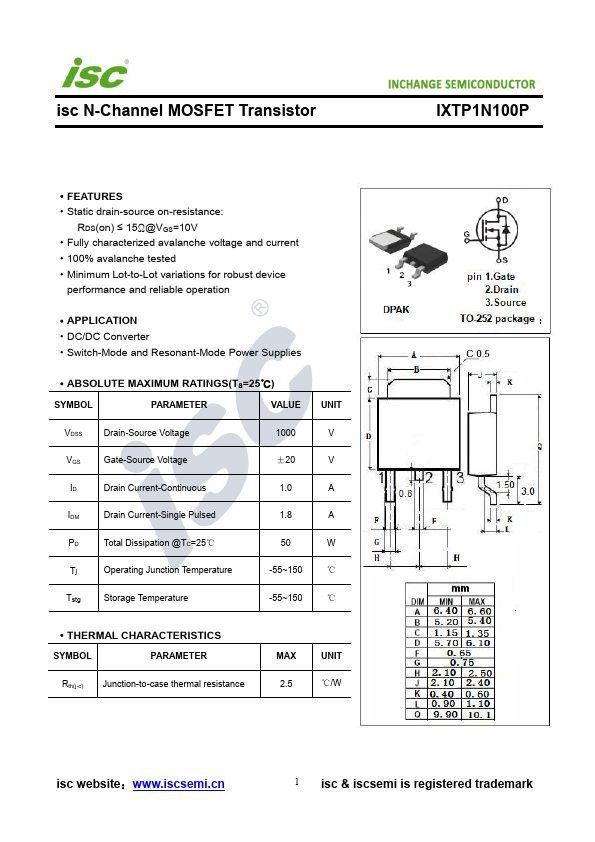 IXTP1N100P