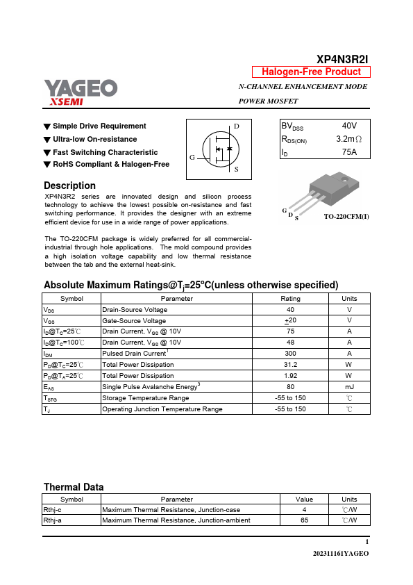 XP4N3R2I Datasheet Preview