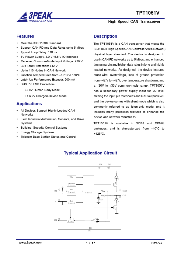 TPT1051V Datasheet Preview