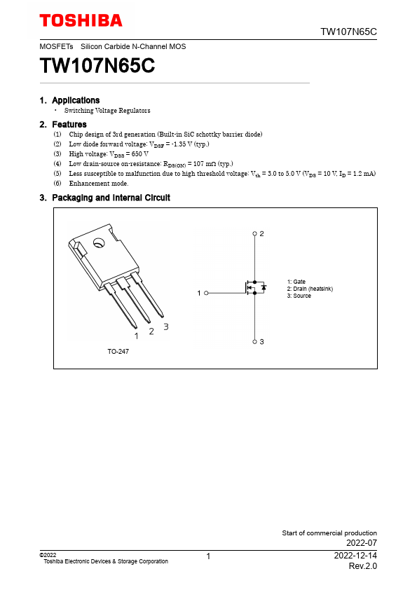 TW107N65C Datasheet Preview