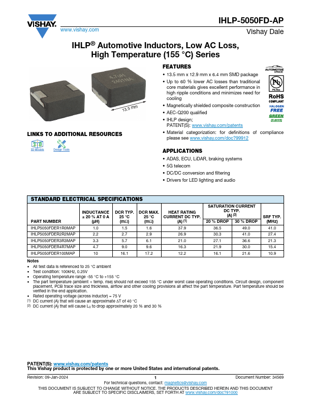 IHLP-5050FD-AP Datasheet Preview