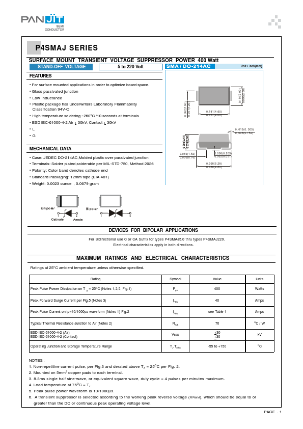 P4SMAJ110A