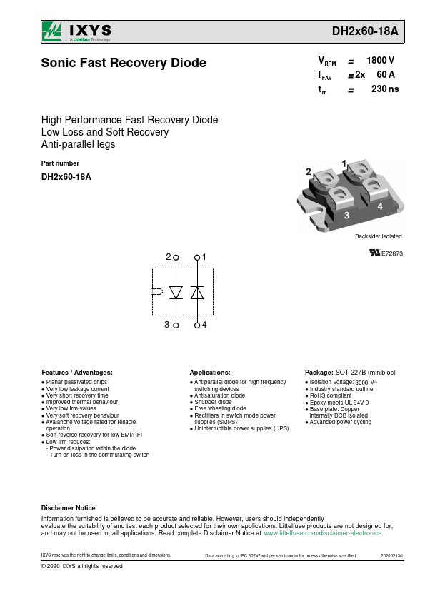 DH2x60-18A Datasheet Preview