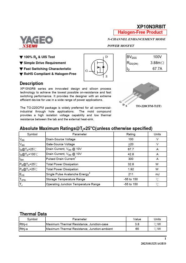 XP10N3R8IT Datasheet Preview