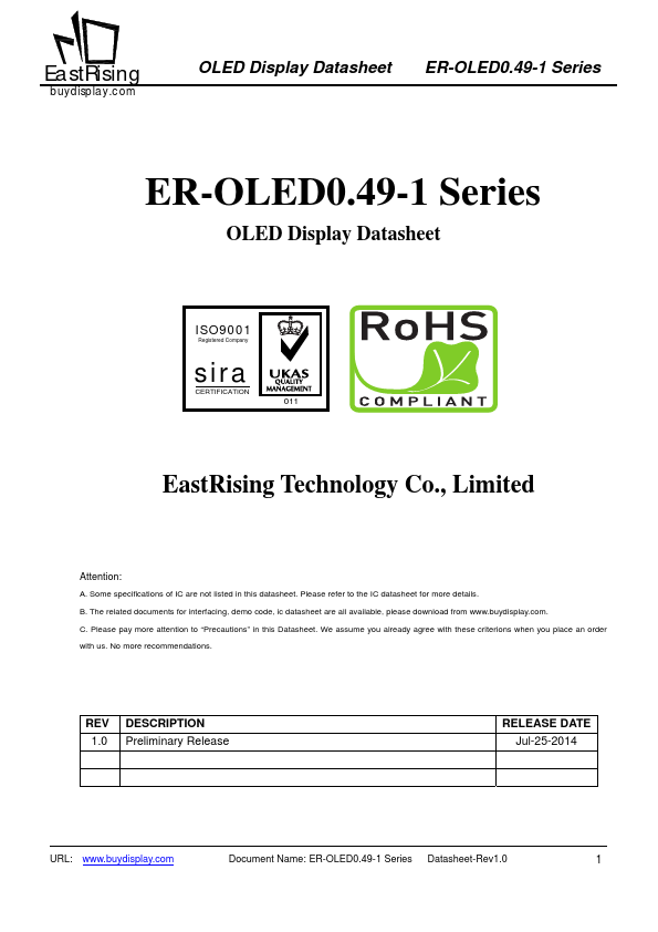 ER-OLED0.49-1 Datasheet Preview