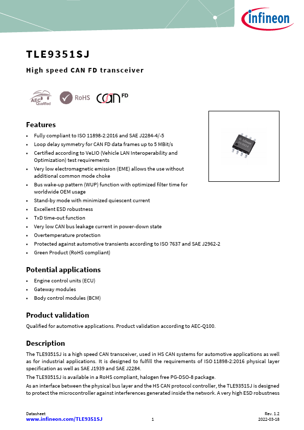 TLE9351SJ Datasheet Preview