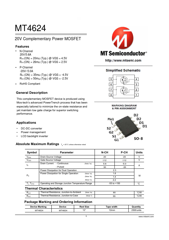 MT4624 Datasheet Preview