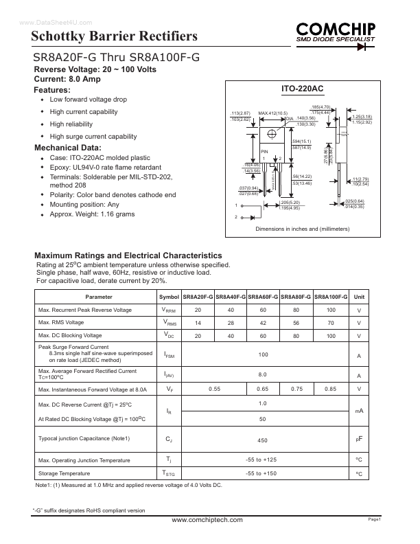 SR8A100F-G Datasheet Preview