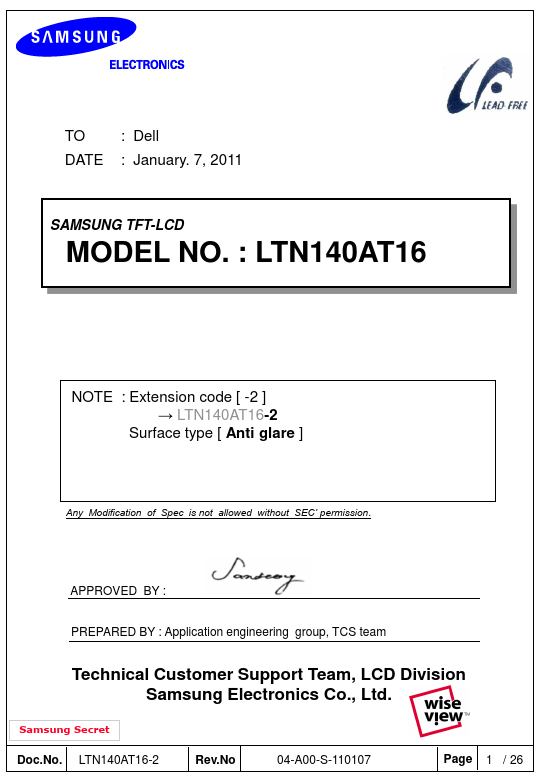 LTN140AT16