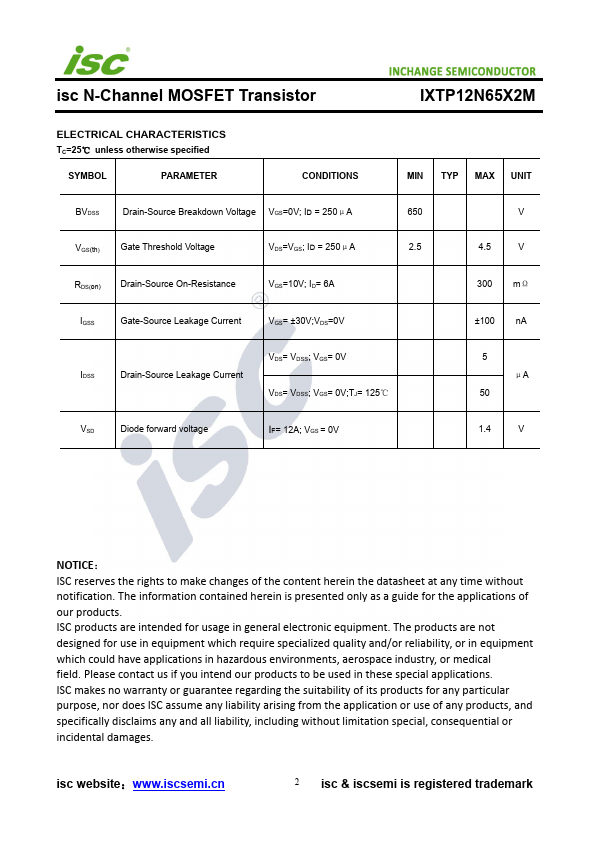 IXTP12N65X2M