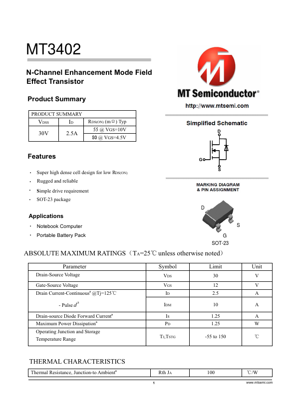 MT3402 Datasheet Preview