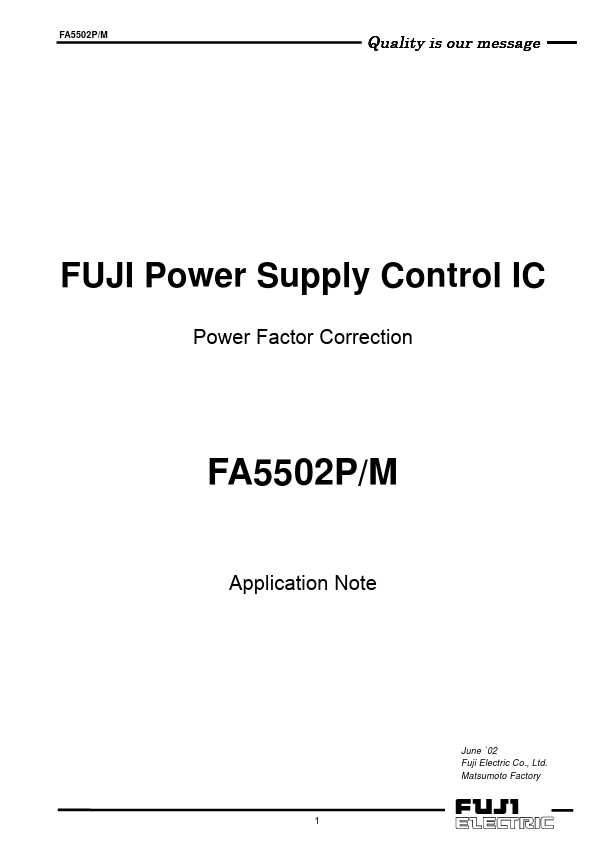 FA5502M datasheet page 1 preview