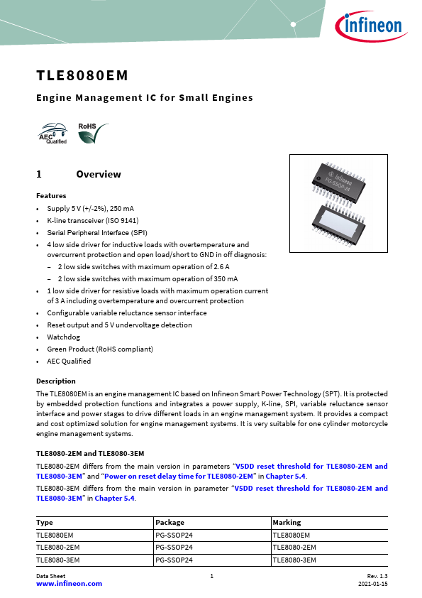 TLE8080EM Datasheet Preview