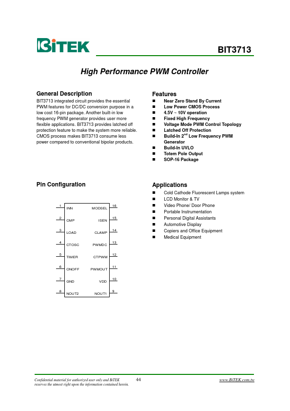 BIT3713 Datasheet Preview