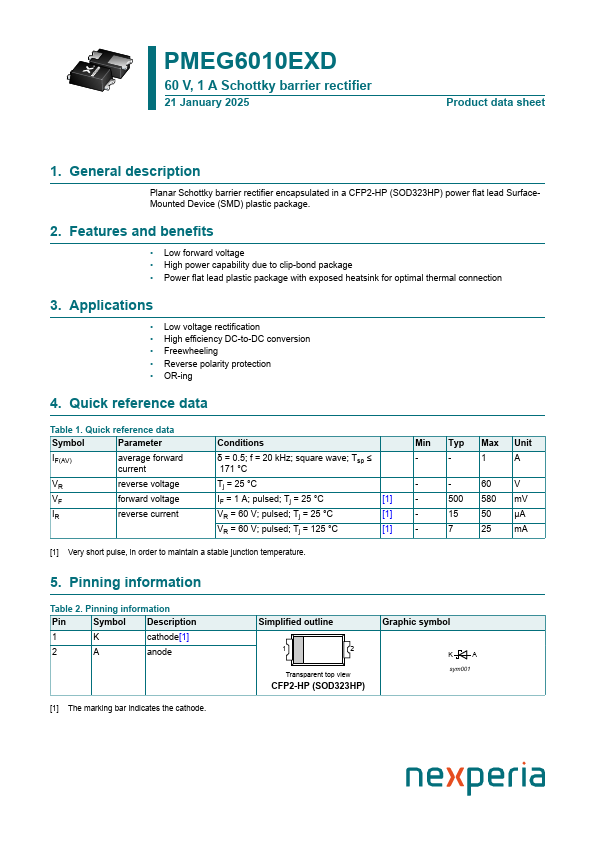 PMEG6010EXD Datasheet Preview