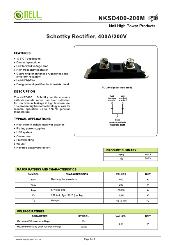 NKSD400-200M Datasheet Preview