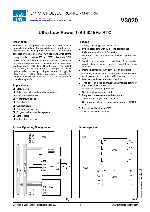 V3020 Datasheet Preview