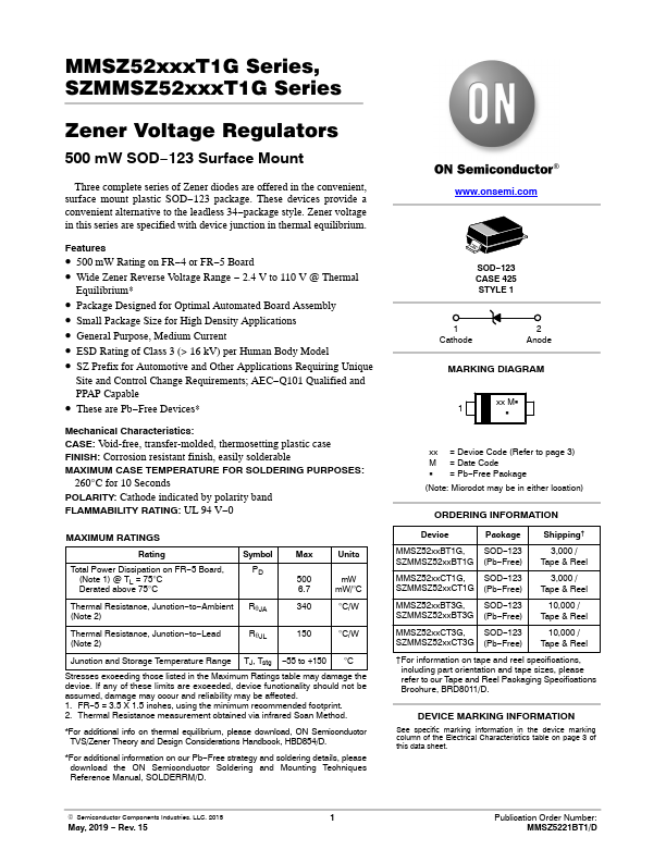 MMSZ5242BT1 Datasheet Preview