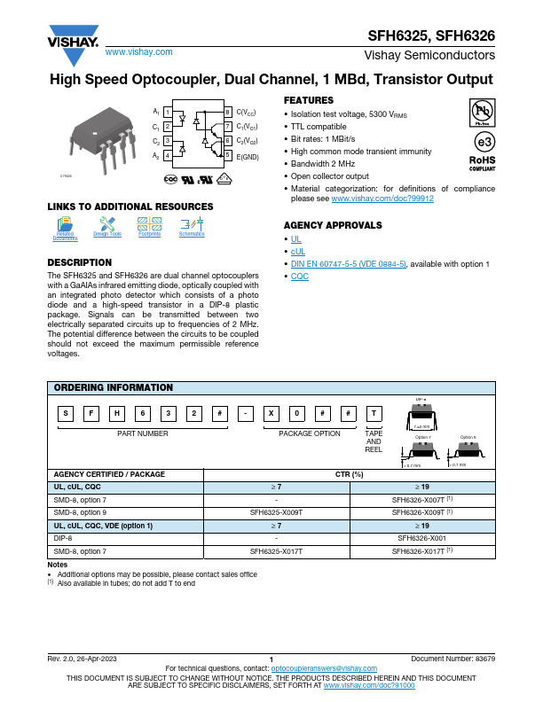 SFH6325 Datasheet Preview