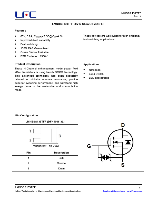 LMNBSS139TFF Datasheet Preview