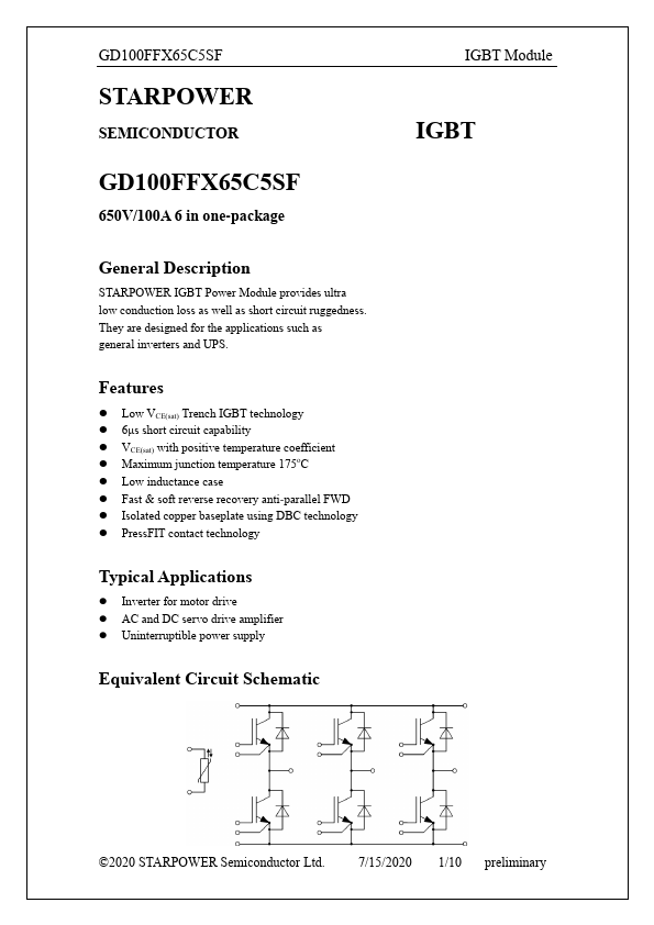 GD100FFX65C5SF Datasheet Preview