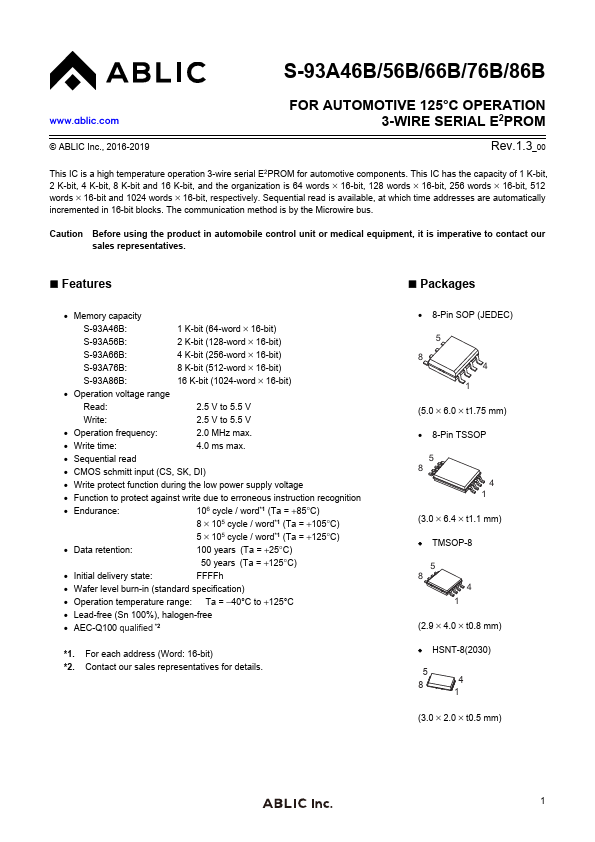 S-93A66B Datasheet Preview