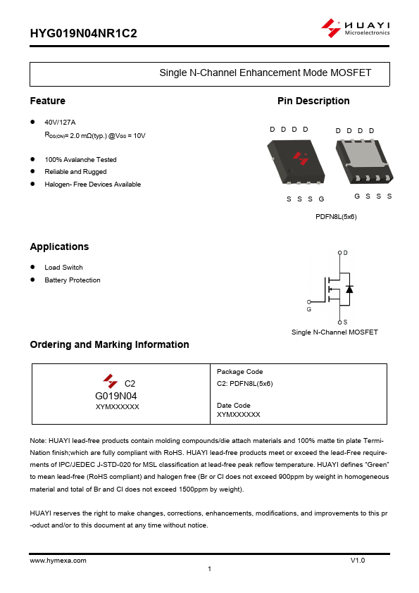 HYG019N04NR1C2 Datasheet Preview