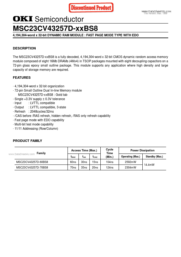 MSC23CV43257D-XXBS8