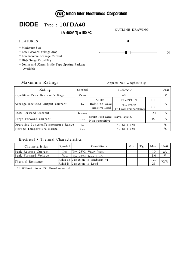 10JDA40 Datasheet Preview