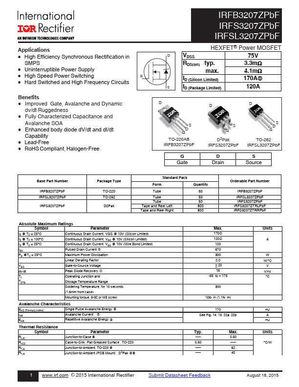 IRFSL3207ZPBF