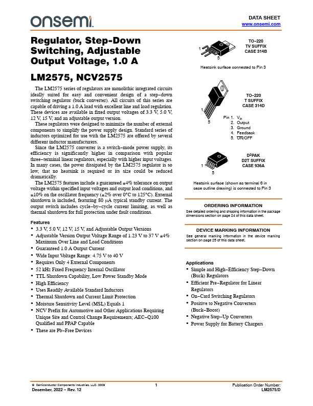 LM2575 Datasheet PDF - Datasheet4U.com