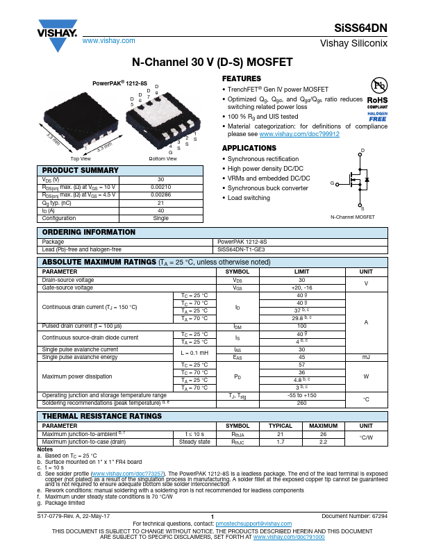 SiSS64DN Datasheet Preview