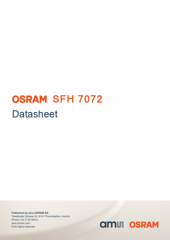 SFH7072 Biomonitoring Sensor by OSRAM - Datasheet Preview