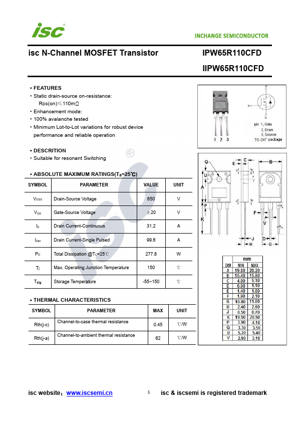 IPW65R110CFD