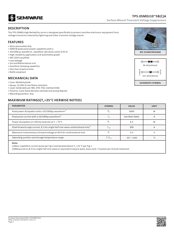 TP5.0SMDJ18CA