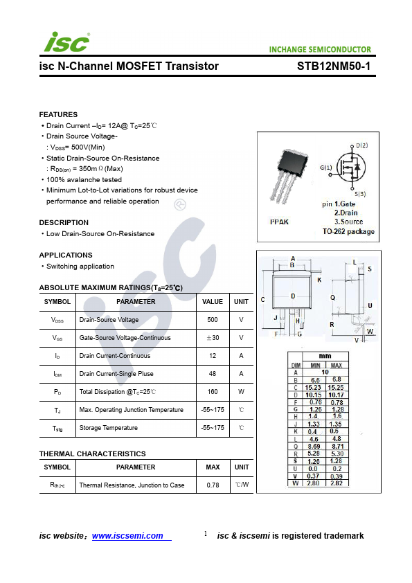 STB12NM50-1