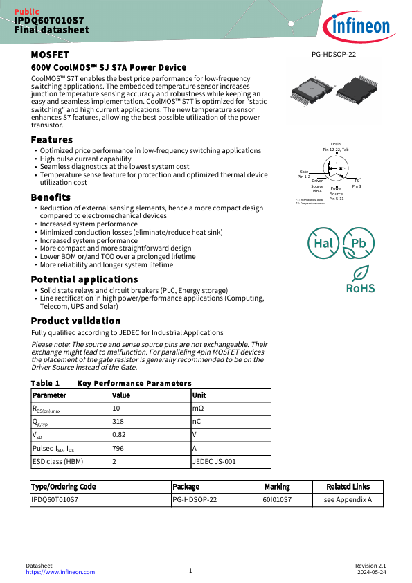 IPDQ60T010S7 Datasheet Preview