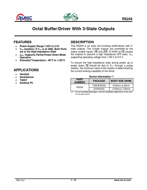 RS244 Datasheet Preview