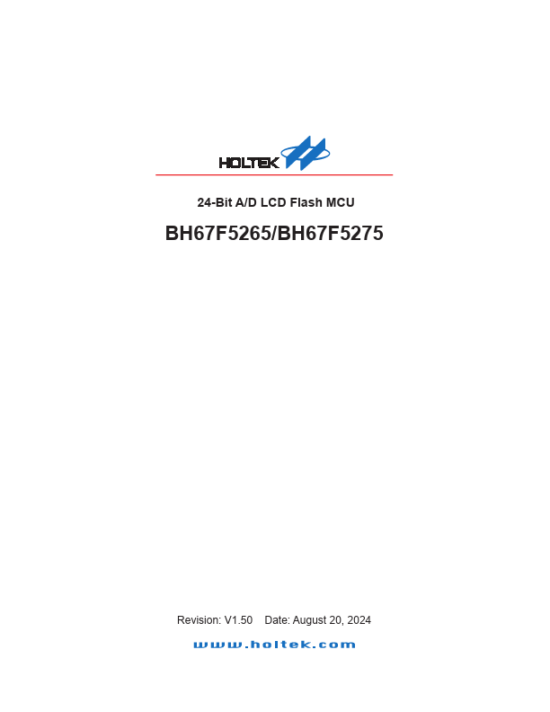BH67F5275 Datasheet Preview
