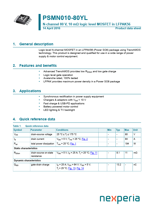 PSMN010-80YL