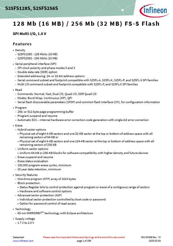 S25FS128S Datasheet Preview
